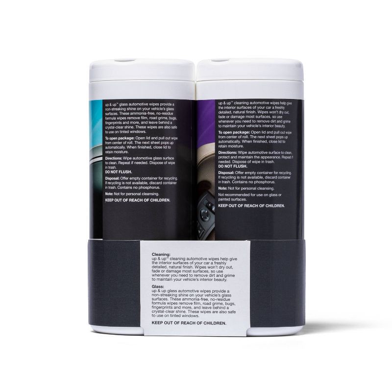 slide 3 of 3, 2pk Automotive Interior Cleaner Auto Wipes - up & up™, 2 ct