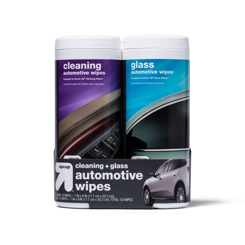 slide 1 of 3, 2pk Automotive Interior Cleaner Auto Wipes - up & up™, 2 ct