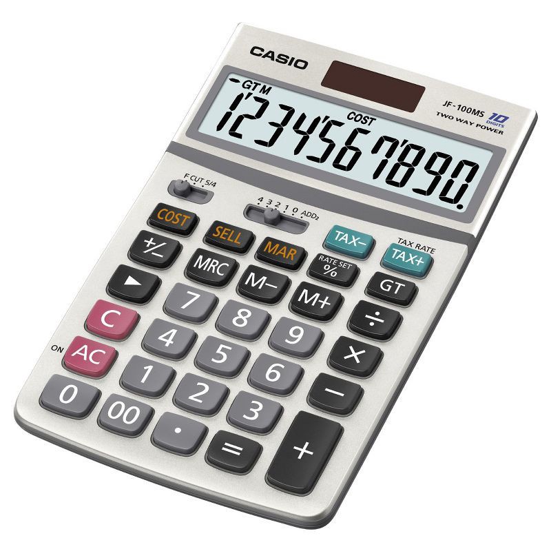 slide 1 of 2, Casio JF100 Professional Desktop Calculator - Silver, 1 ct