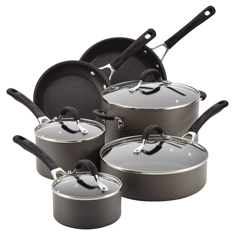 slide 13 of 13, Circulon Innovatum Hard Anodized Aluminum Nonstick Cookware Set, 10 ct