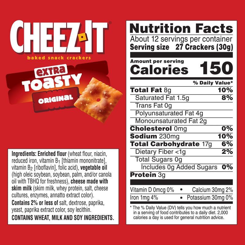 slide 7 of 9, Cheez-It Extra Toasty Baked Snack Crackers - 12.4oz, 12.4 oz