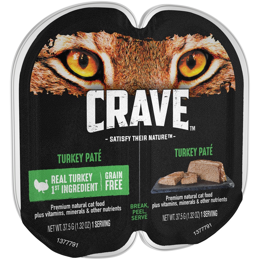 slide 4 of 9, CRAVE Cat Food Turkey Paté, 2 ct; 1.32 oz