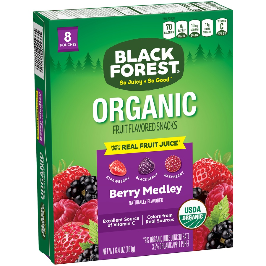 slide 2 of 3, Black Forest Organic Berry Medley Fruit Flavored Snacks, 6.4 oz