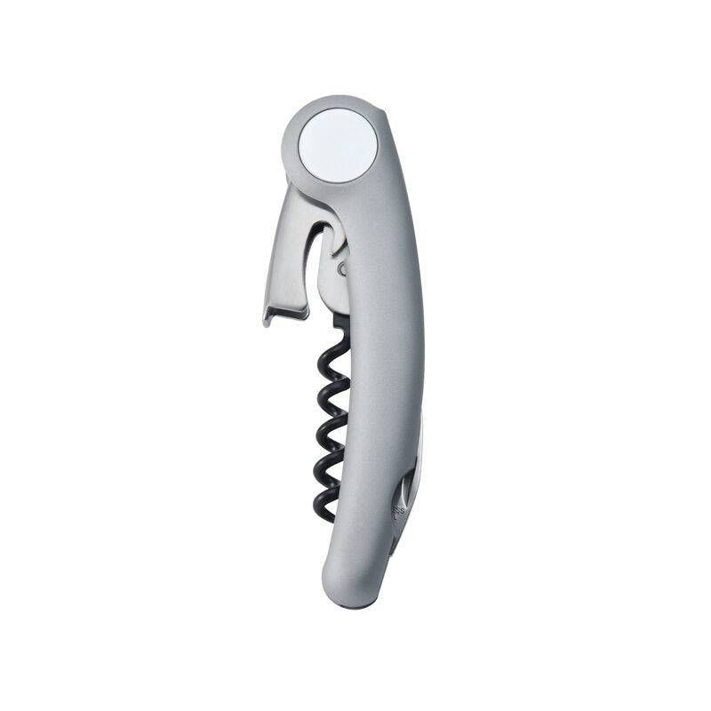 slide 1 of 6, Houdini Deluxe Magnetic Waiter's Corkscrew: Silver Wine Opener with Built-In Foil Cutter, Manual, Spot Clean, 1 ct
