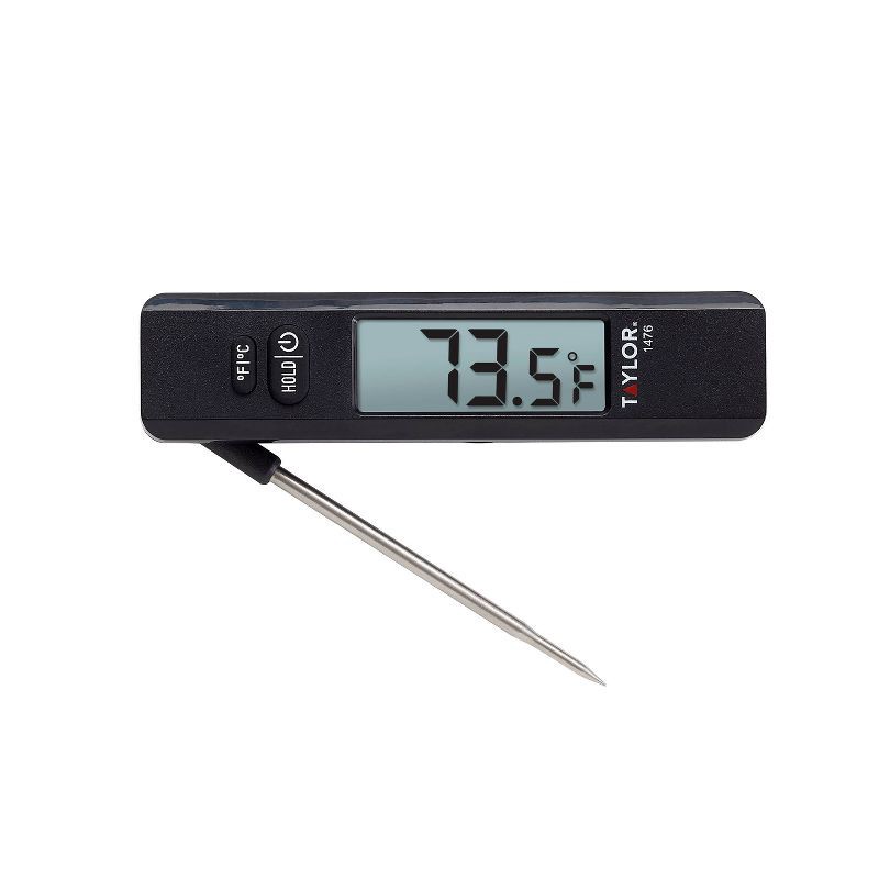 slide 1 of 8, Taylor Compact Digital Folding Probe Kitchen Meat Cooking Thermometer, 1 ct