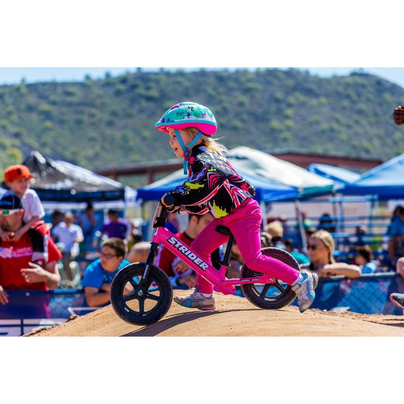 slide 2 of 9, Strider Sport 12" Kids' Balance Bike - Pink: Adjustable Handlebar & Seat, Steel Frame, 1 ct