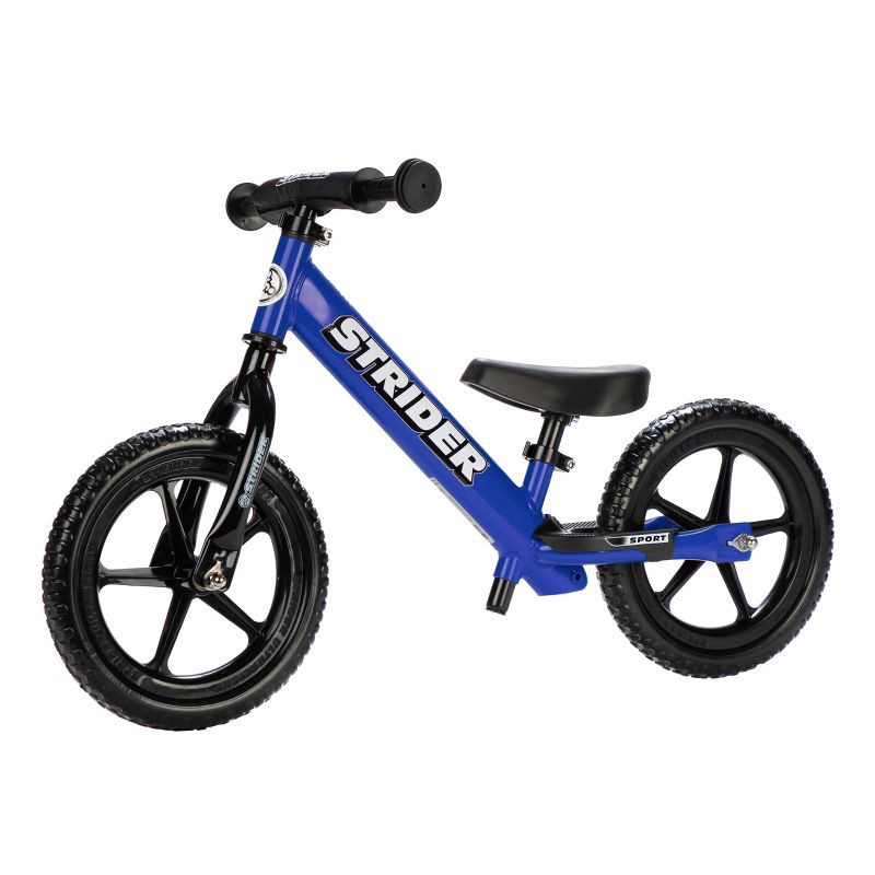 slide 1 of 9, Strider Sport 12" Kids' Balance Bike - Blue: Adjustable Handlebar & Seat, Steel Frame, 1 ct