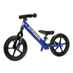 Strider Sport 12" Kids' Balance Bike - Blue: Adjustable Handlebar & Seat, Steel Frame