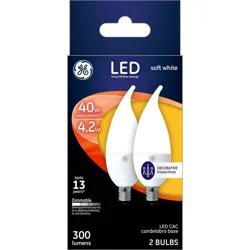 GE Household Lighting GE 2pk 40W LED Decorative Light Bulbs Soft White