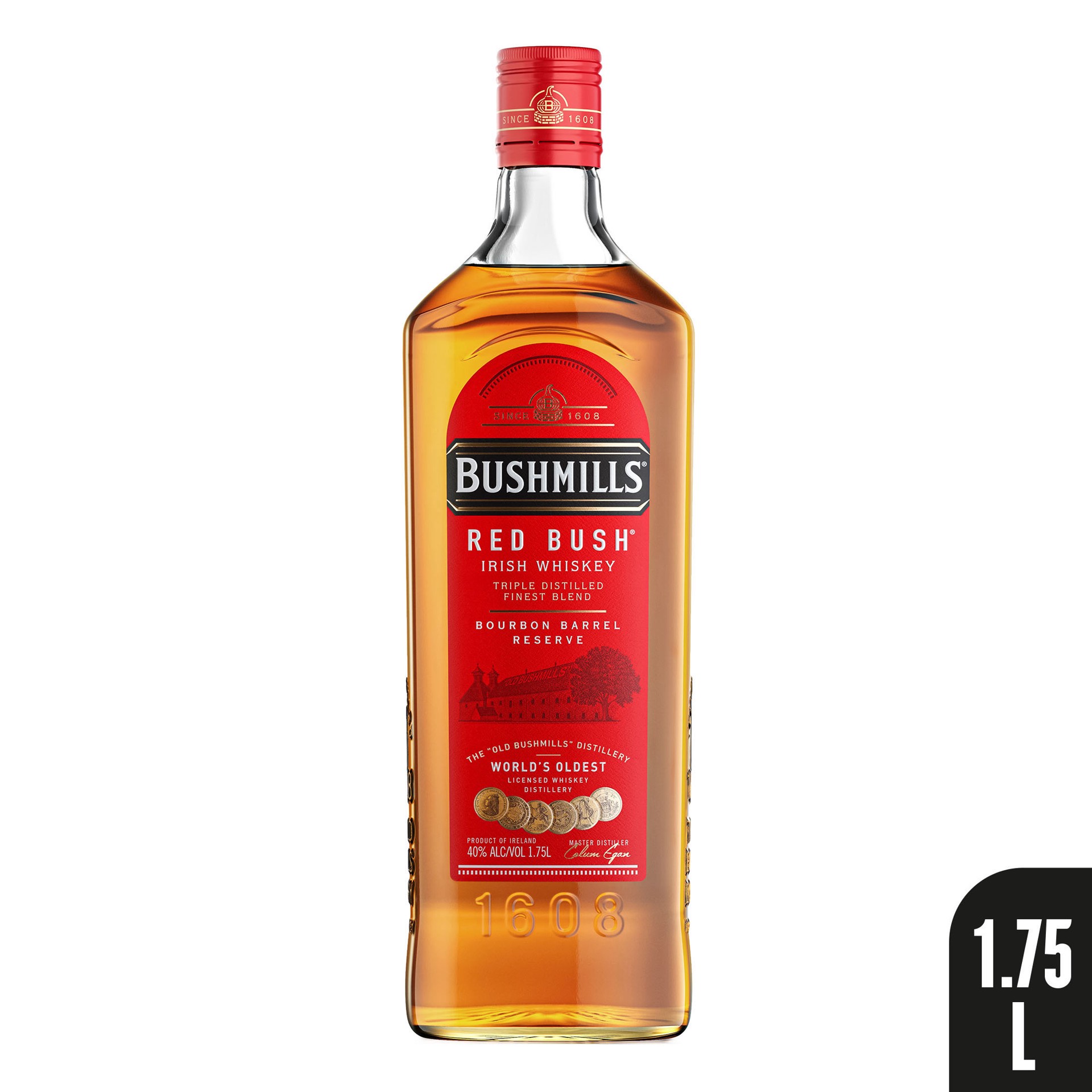 slide 2 of 6, Bushmills Red Bush Irish Whiskey 80 Proof (1.75 L), 1.75 liter