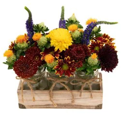 Triple Mason Jar Vase Arrangement