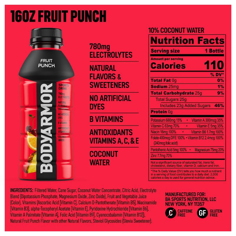 slide 6 of 6, BODYARMOR Fruit Punch - 16 fl oz Bottle, 16 fl oz