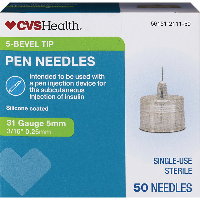 slide 1 of 1, CVS Health Pen Needle, 31g 5mm, 50 ct