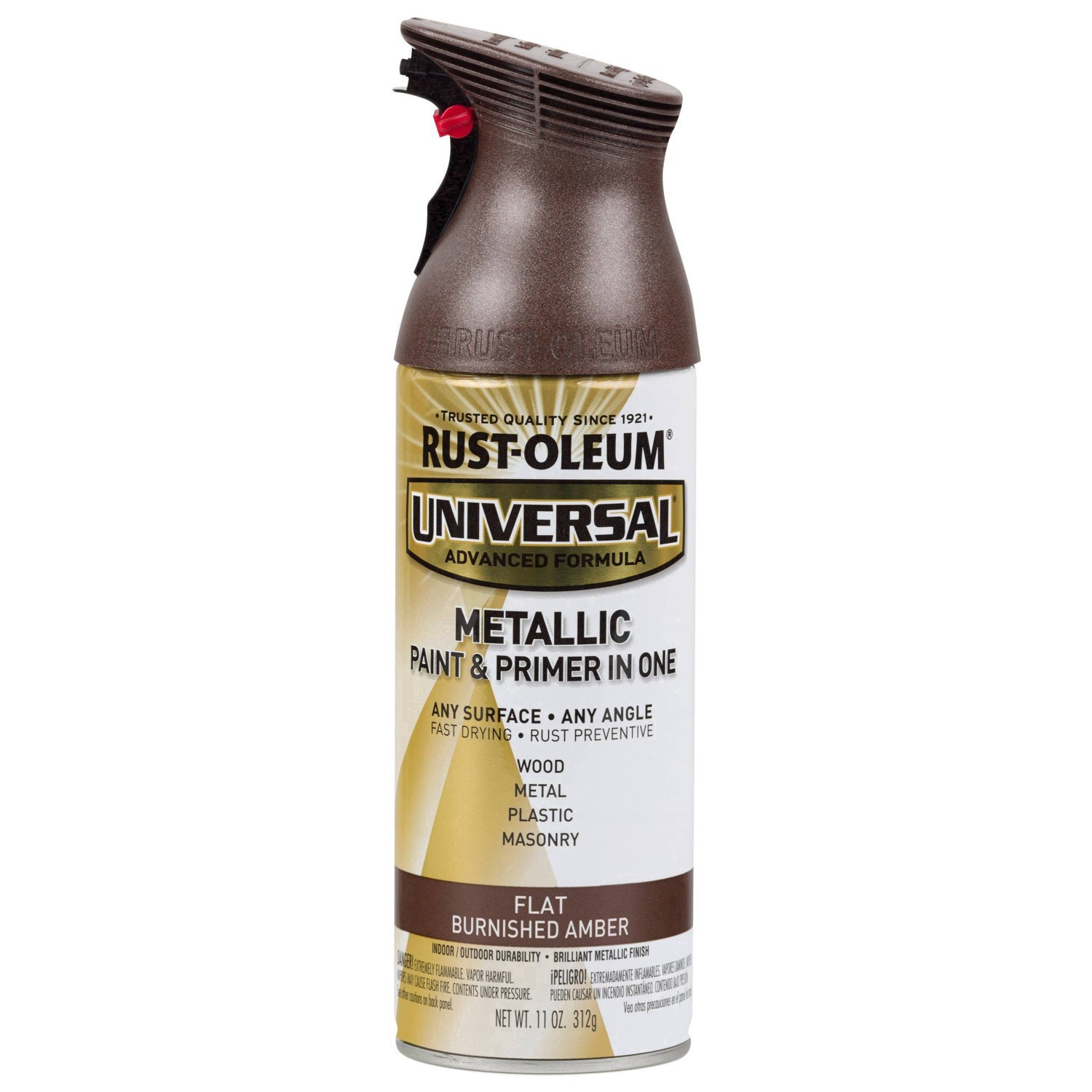 slide 9 of 61, Rust-Oleum 11oz Universal Metallic Spray Paint Burnished Amber, 11 oz