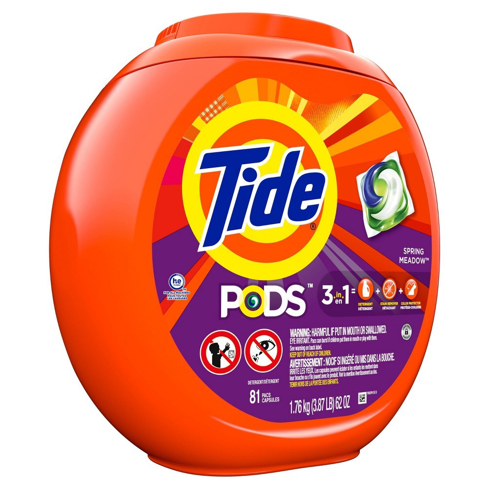 slide 5 of 7, Tide Pods Laundry Detergent Pacs - Spring Meadow - 62oz/81ct, 62 oz