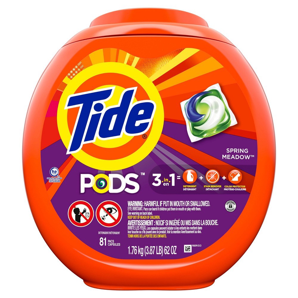 slide 2 of 7, Tide Pods Laundry Detergent Pacs - Spring Meadow - 62oz/81ct, 62 oz