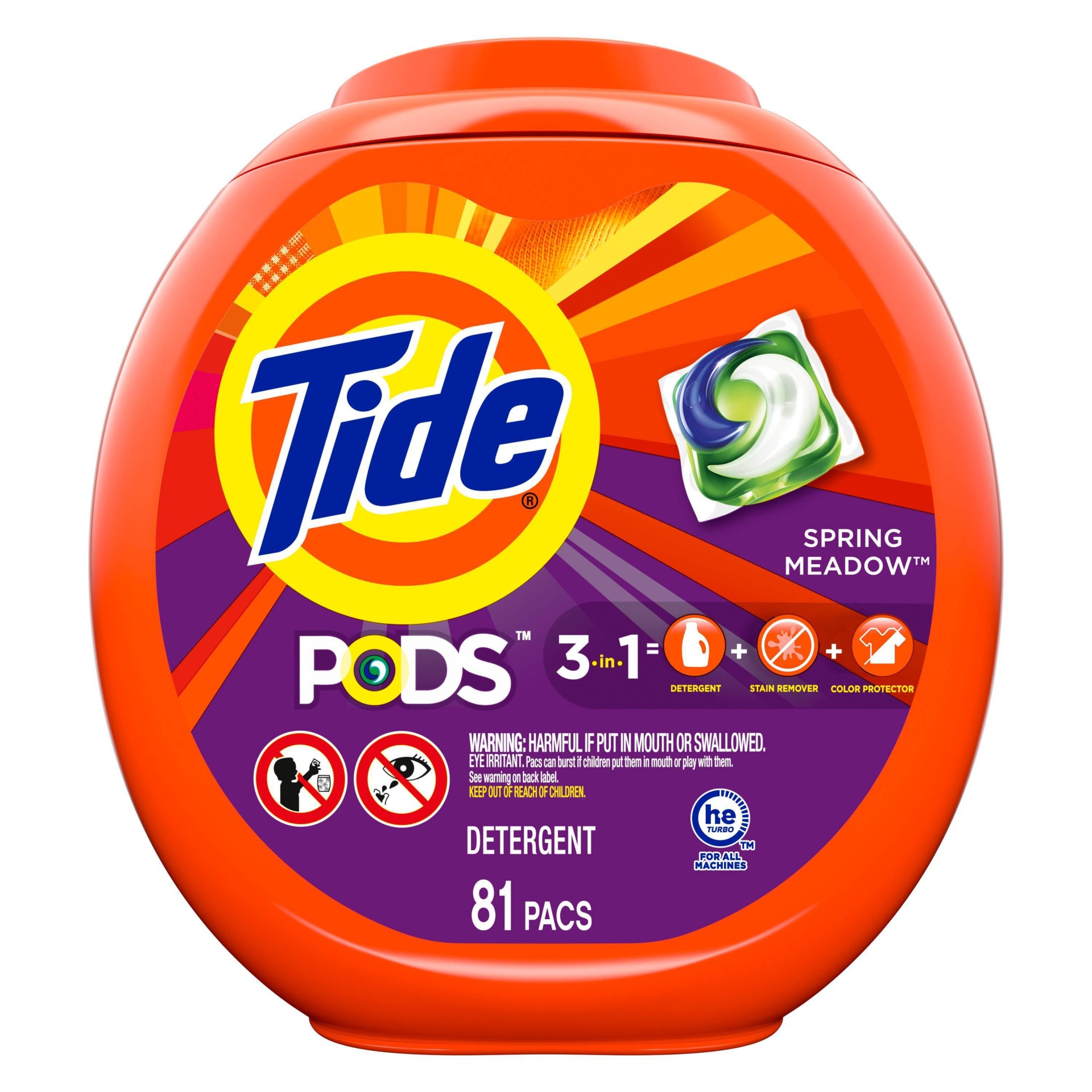 slide 1 of 7, Tide Pods Laundry Detergent Pacs - Spring Meadow - 62oz/81ct, 62 oz