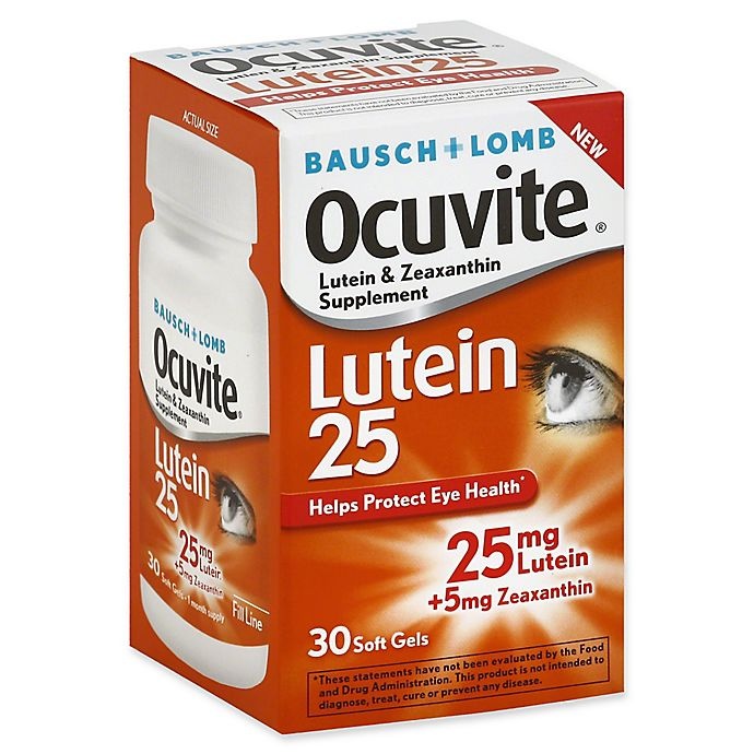 slide 1 of 1, Bausch + Lomb Ocuvite Lutein 25 Eye Vitamin Soft Gels, 30 ct