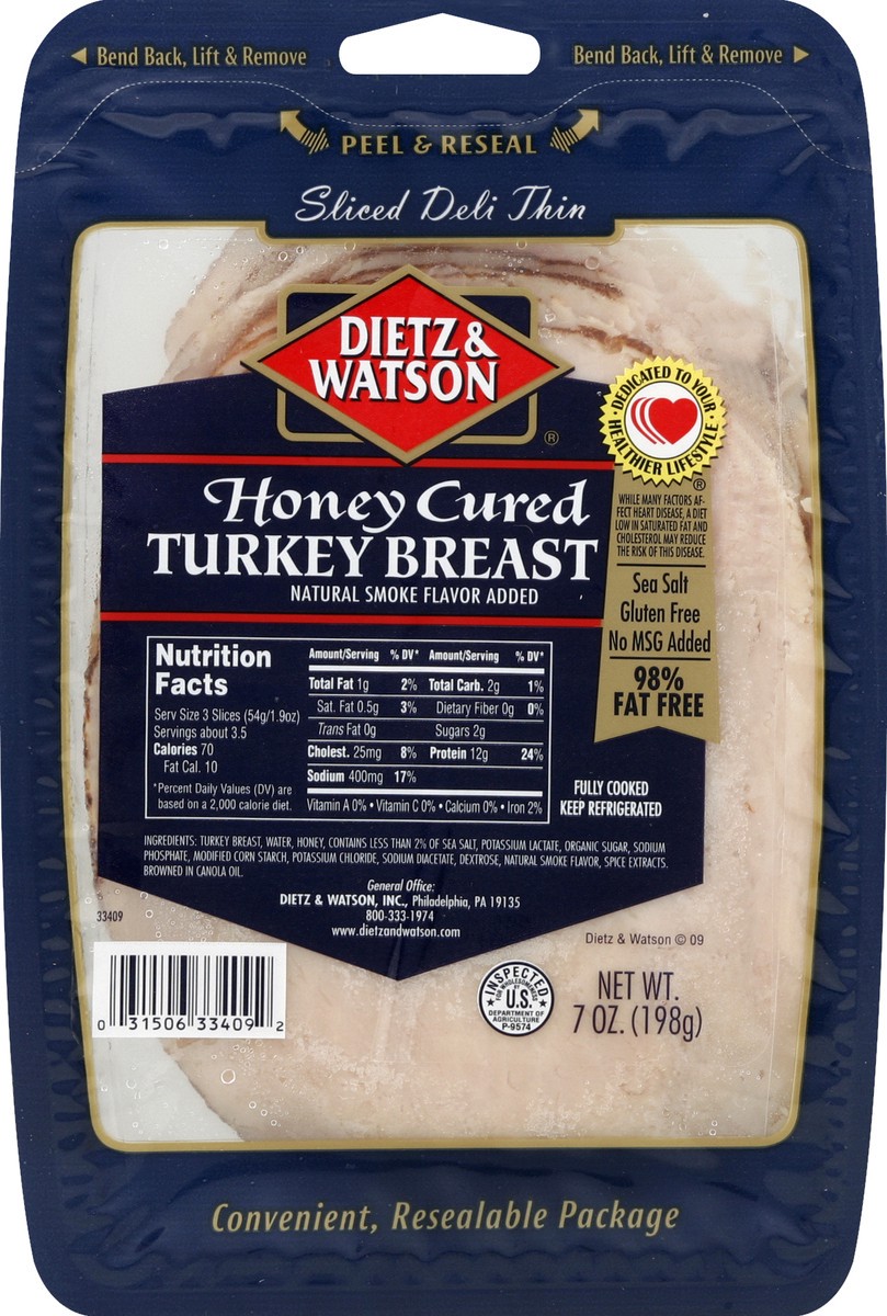 slide 3 of 4, Dietz & Watson Honey Turkey Breast 7 oz, 7 oz