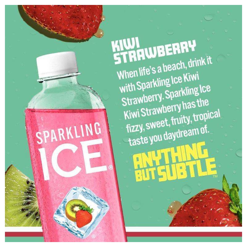 slide 2 of 6, Sparkling Ice Kiwi Strawberry - 17 fl oz Bottle, 17 fl oz