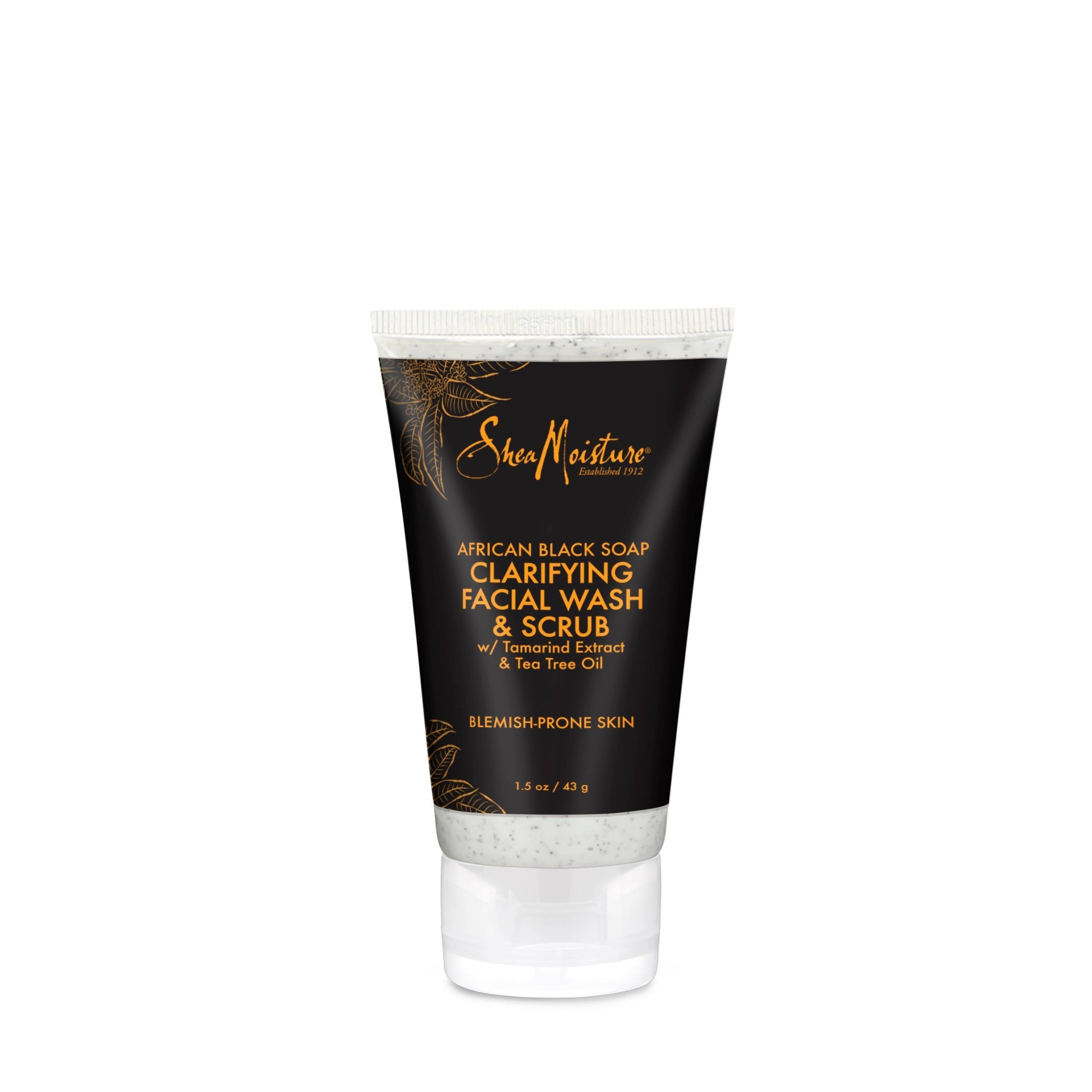 slide 1 of 1, SheaMoisture African Black Soap Clarifying Facial Wash & Scrub, 1.5 oz