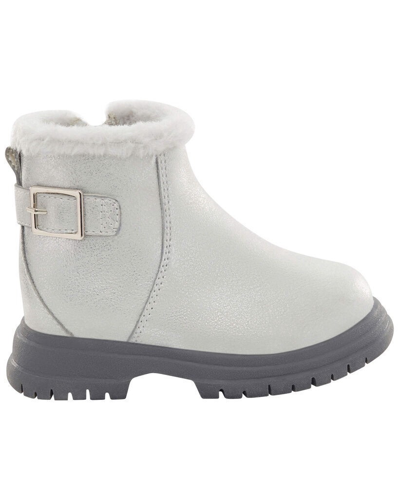 slide 5 of 6, Oshkosh Toddler Fur-Lined Boots Grey 12, 1 ct