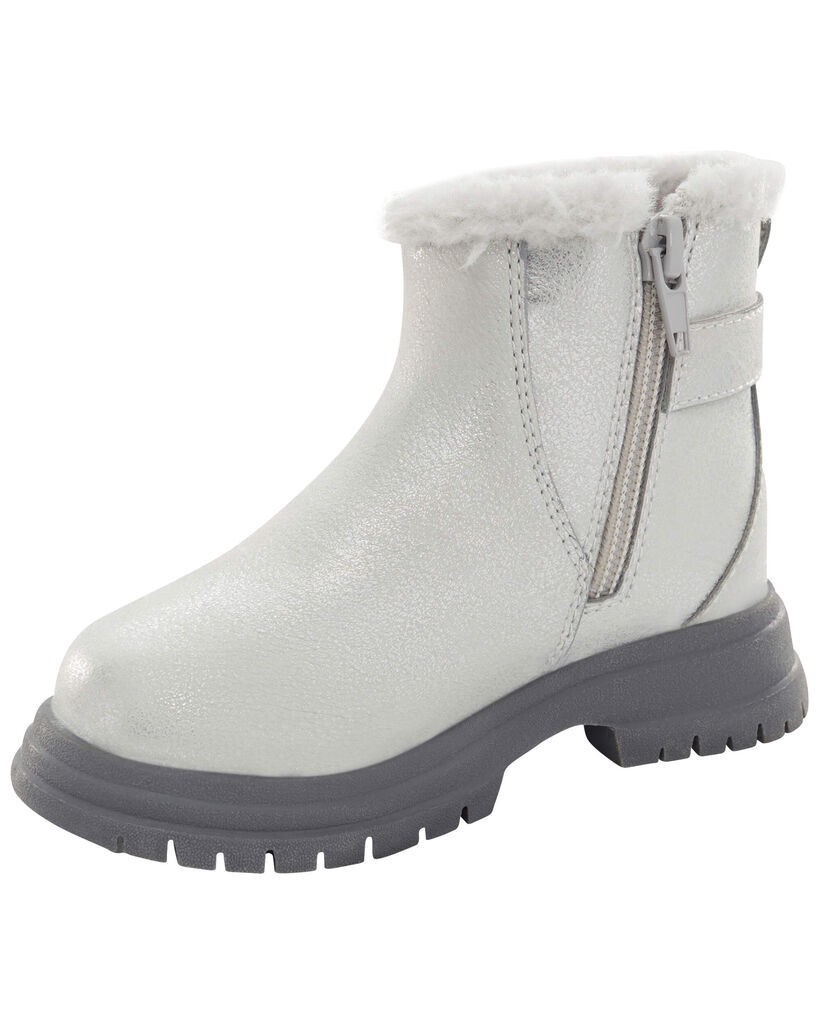 slide 3 of 6, Oshkosh Toddler Fur-Lined Boots Grey 12, 1 ct