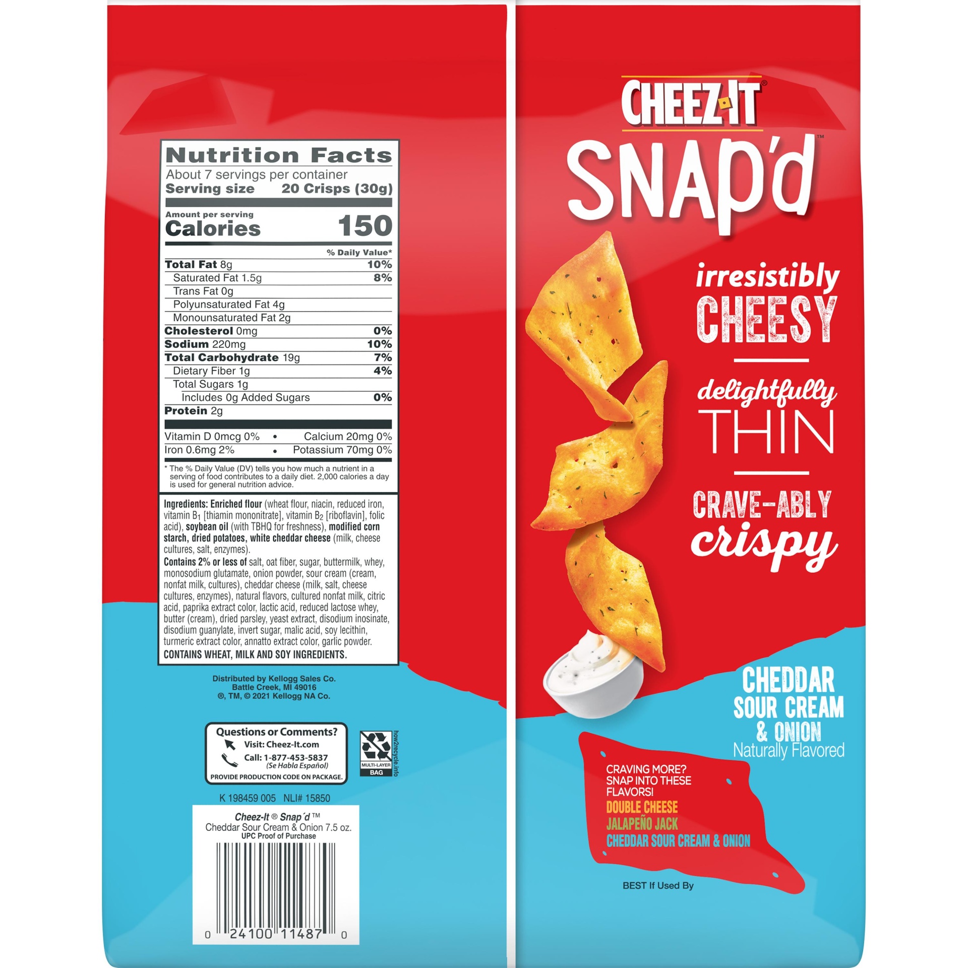 Cheez-It Cheese Crisps, Baked Snack Crackers, Lunch Snacks, Cheddar ...