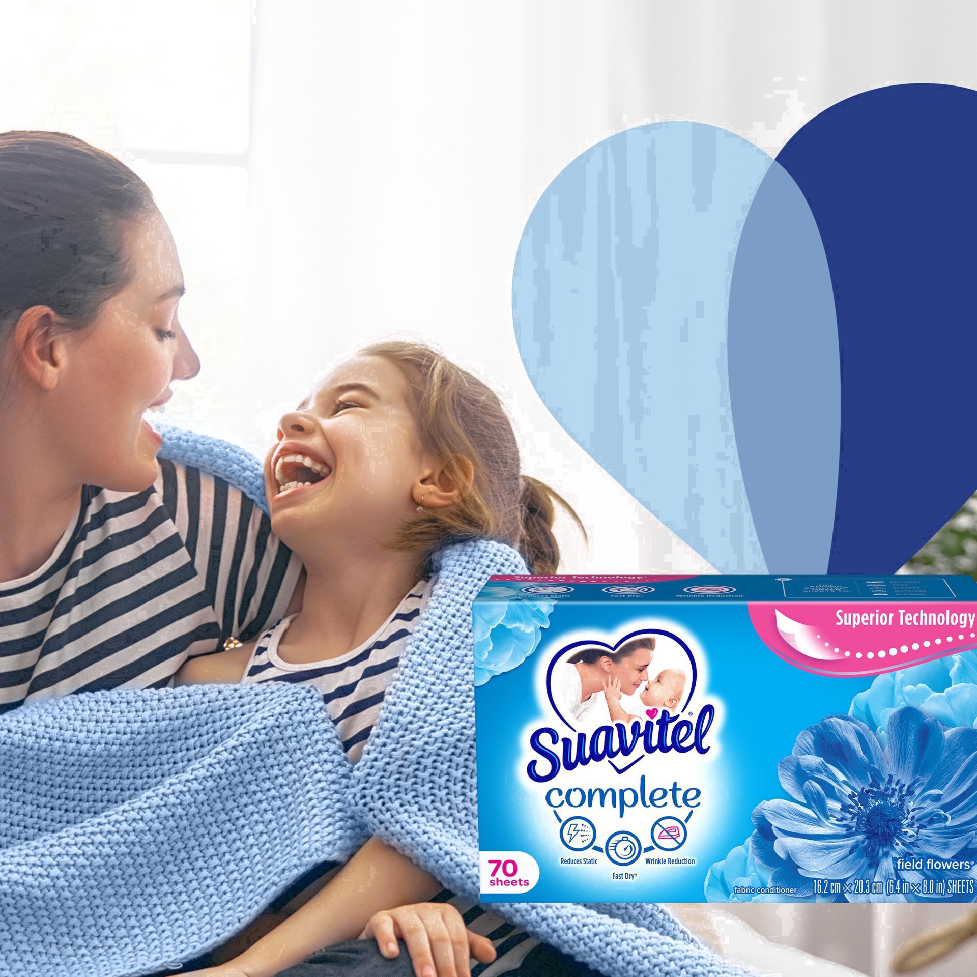 slide 21 of 99, Suavitel Complete Fabric Softener Field Flowers Dryer Sheets, 70ct, 70 ct