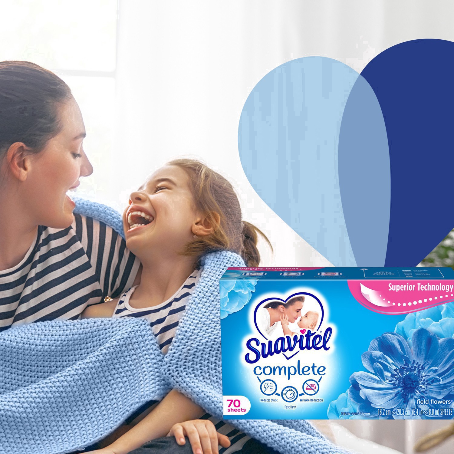 slide 5 of 99, Suavitel Complete Fabric Softener Field Flowers Dryer Sheets, 70ct, 70 ct