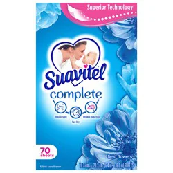 Suavitel Complete Fabric Softener Field Flowers Dryer Sheets, 70 ct