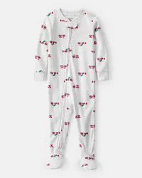 Carter's Toddler Boy Train Cotton Long-Sleeve Snug Fit 1-Piece Pajamas - Grey Grey 2T