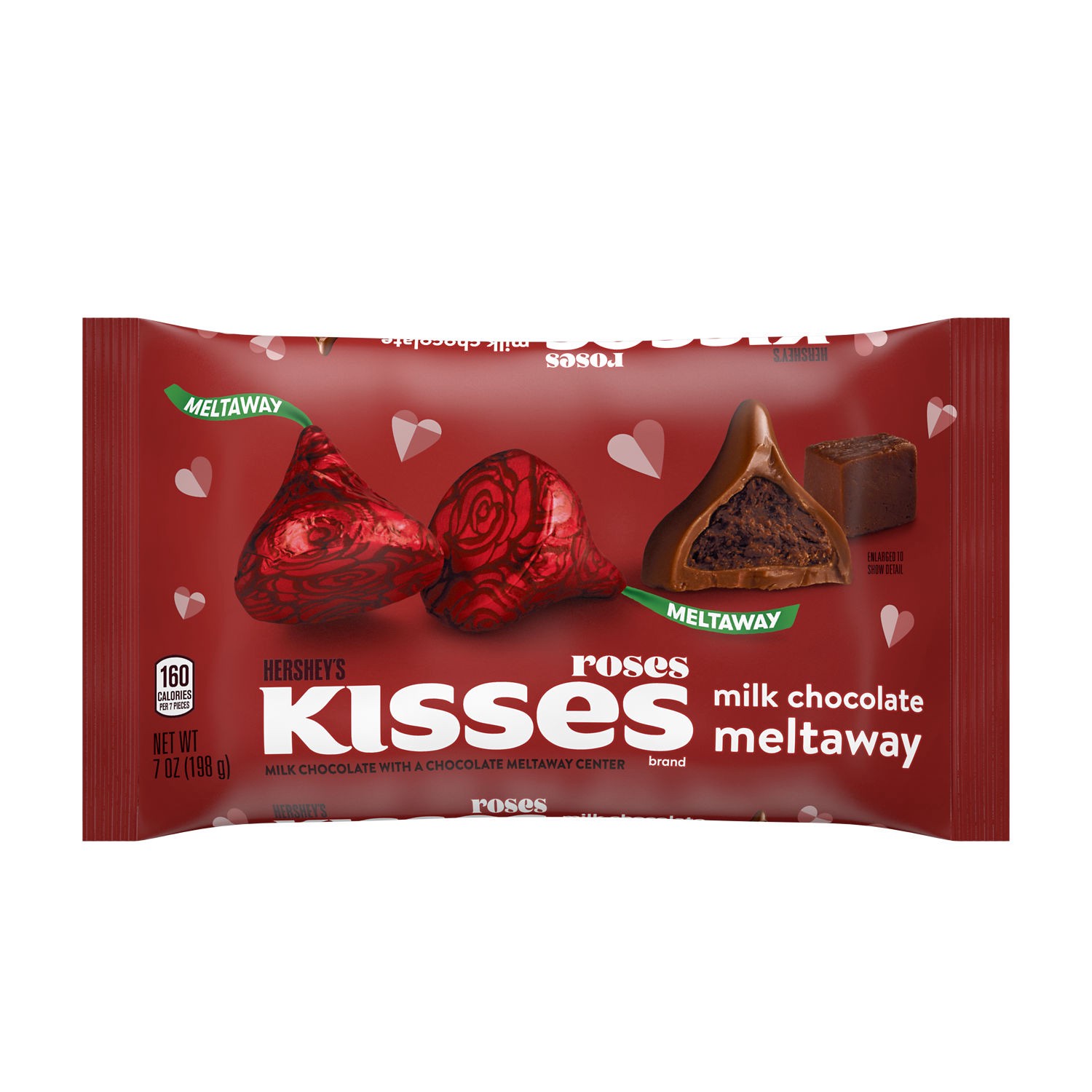 slide 1 of 2, Hershey's Roses, Candy, Valentine's Day, Bag Milk Chocolate Meltaway, 7 oz