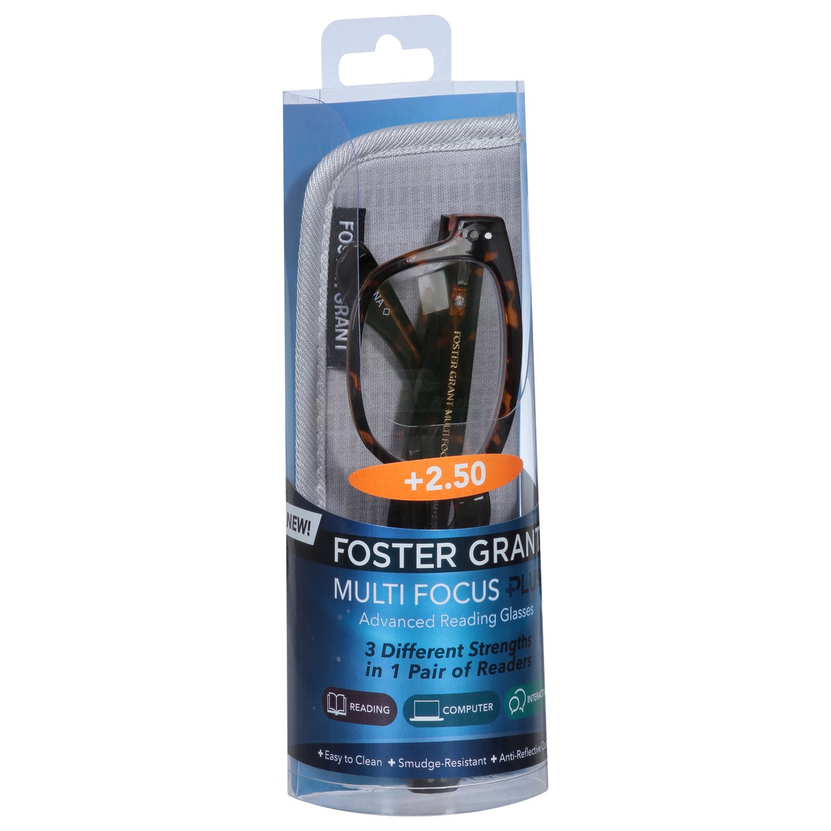 slide 9 of 11, Foster Grant +2.50 Conan Multi Focus Plus Advanced Reading Glasses 1 ea, 1 ea