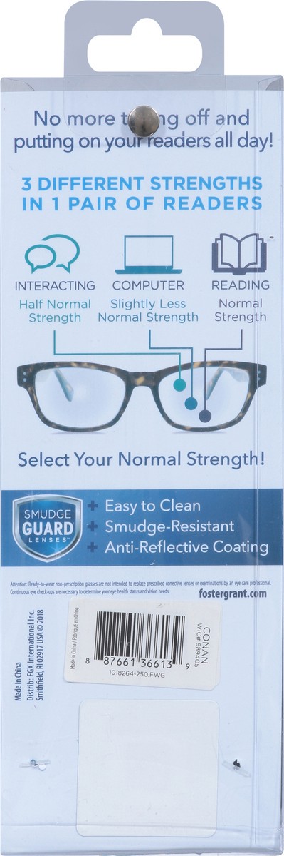 slide 5 of 11, Foster Grant +2.50 Conan Multi Focus Plus Advanced Reading Glasses 1 ea, 1 ea