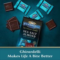 slide 5 of 13, GHIRARDELLI Intense Dark Chocolate Squares, Sea Salt Almond, 4.12 oz Bag, 4.12 oz