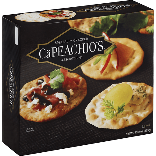 slide 1 of 3, CaPeachio's Specialty Cracker Assortment, 13.2 oz