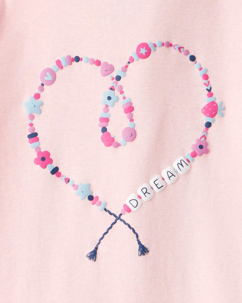 slide 5 of 5, Carter's Girls Heart Print 100% Cotton Long-Sleeve Snug Fit 4-Piece Pajamas - Navy/Pink Pink/Navy 14, 4 pc