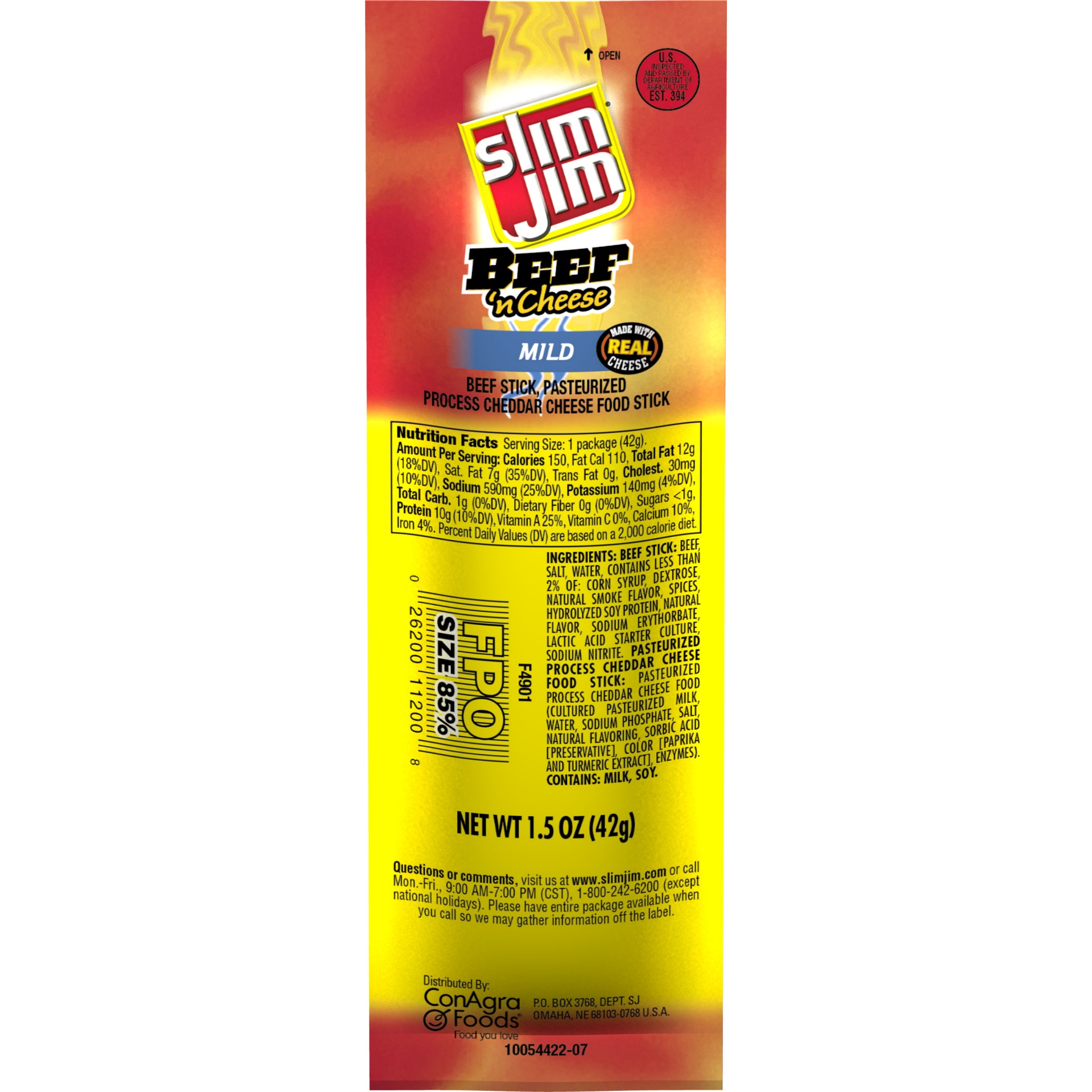 slide 1 of 1, Slim Jim Sj Bf/Cheese Twin Pack, 1 ct