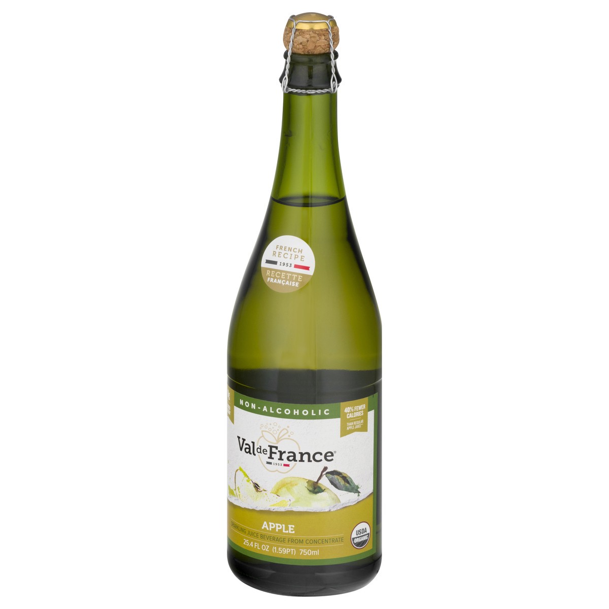 slide 2 of 10, Val de France Organic Sparkling Apple Cider, 750 ml