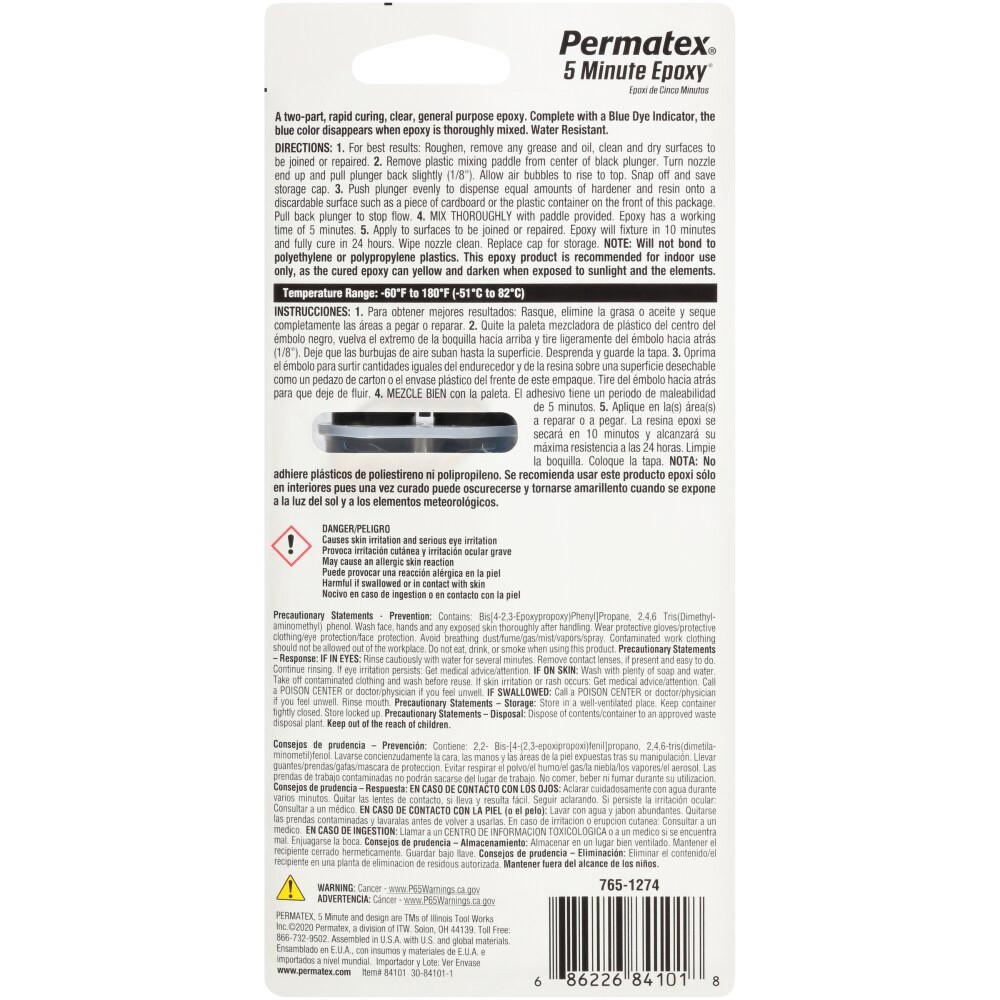 slide 2 of 2, Permatex Permate Set Auto Epoxy Adhesive, 0.84 oz