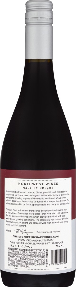 slide 8 of 9, Christopher Michael Pinot Noir, 750 ml