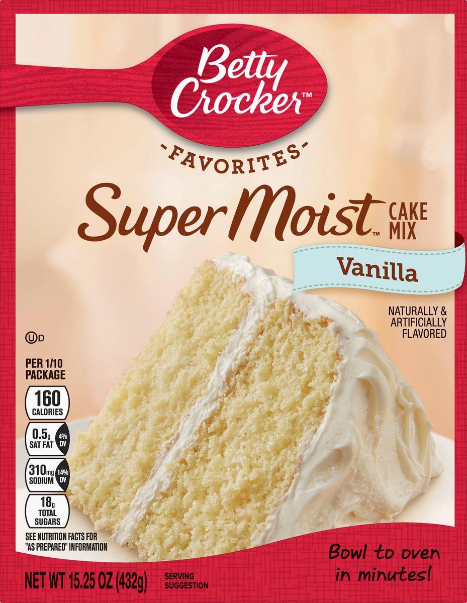 slide 9 of 10, Betty Crocker SuperMoist Vanilla Cake Mix, 15.25 oz