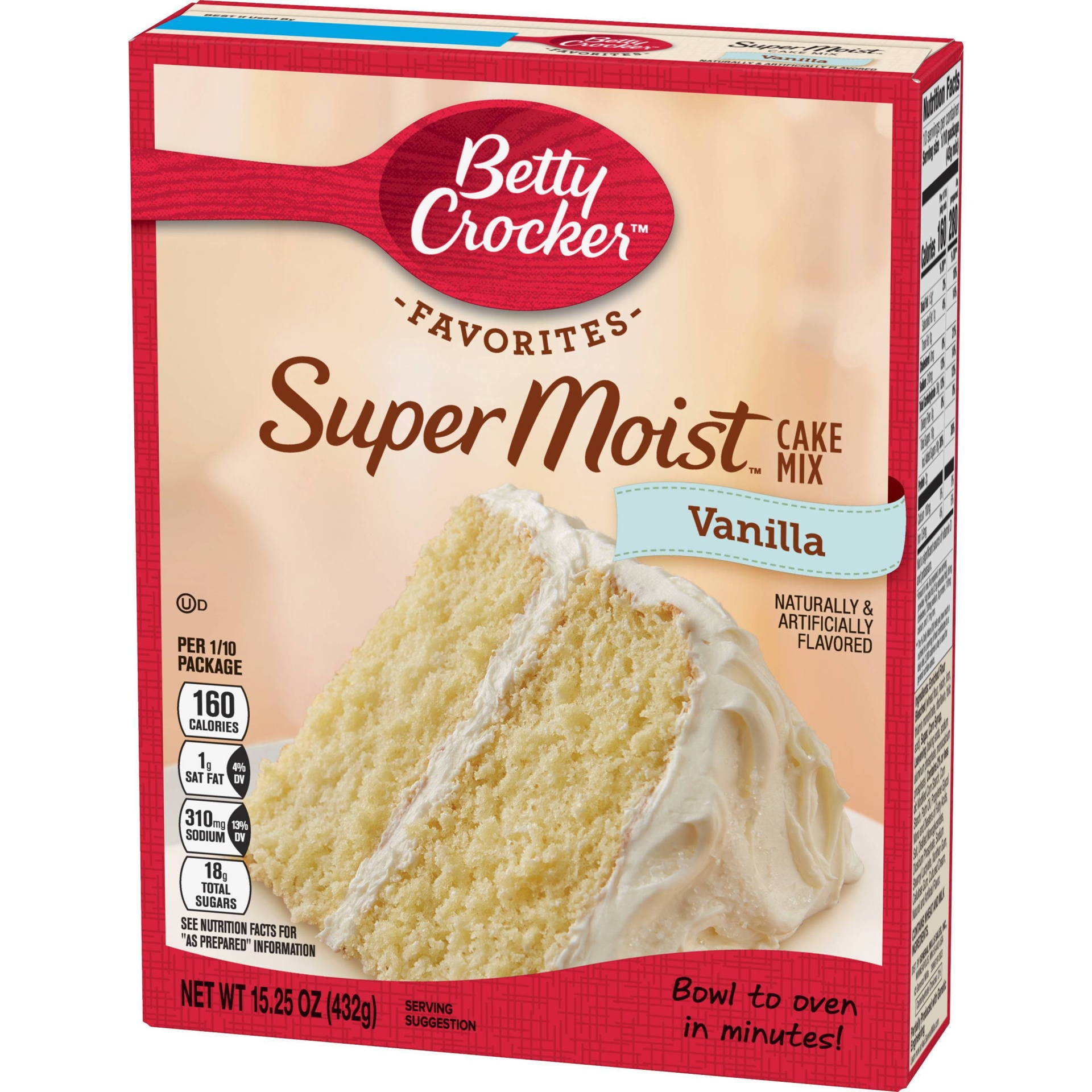 slide 1 of 10, Betty Crocker SuperMoist Vanilla Cake Mix, 15.25 oz
