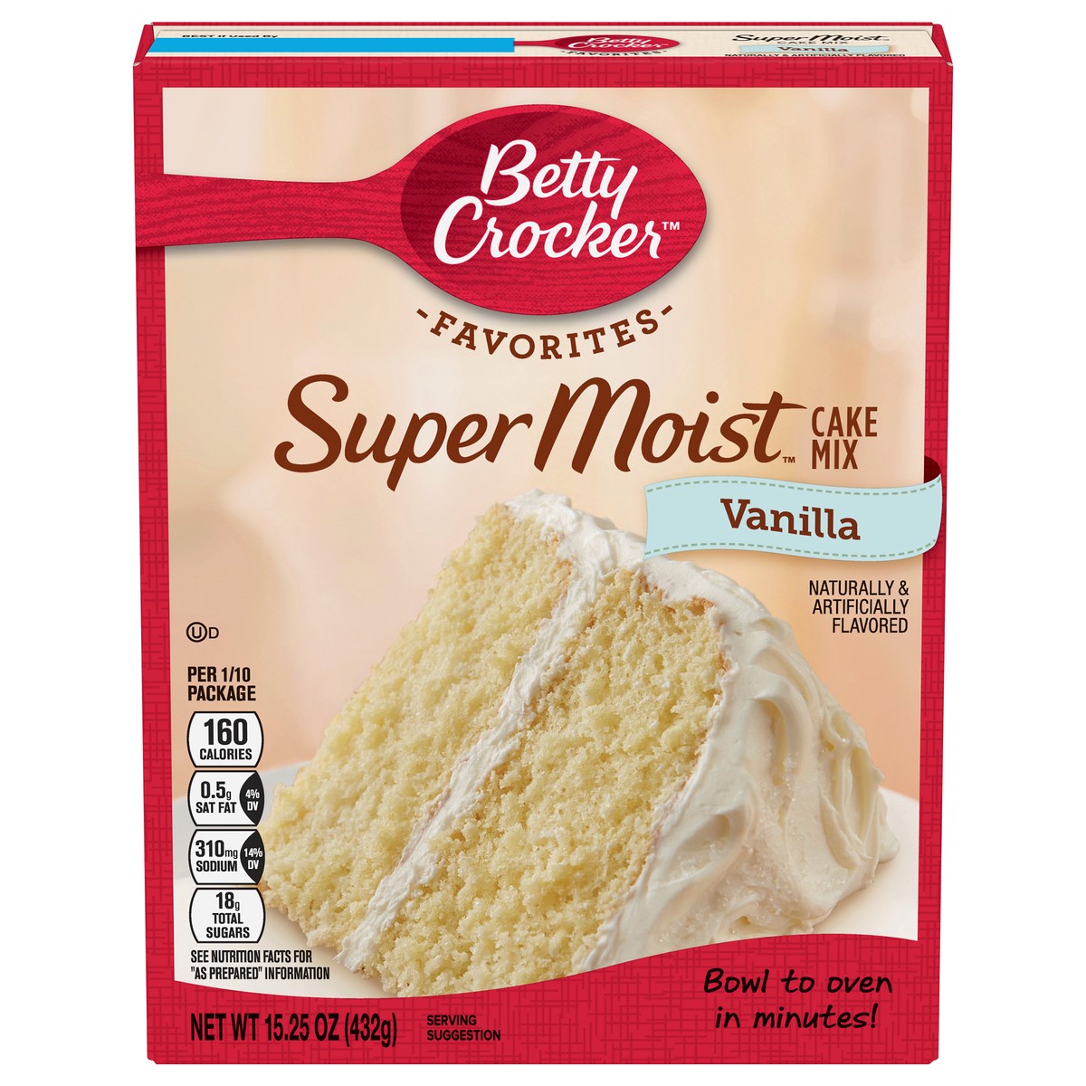 slide 1 of 4, Betty Crocker SuperMoist Vanilla Cake Mix, 15.25 oz