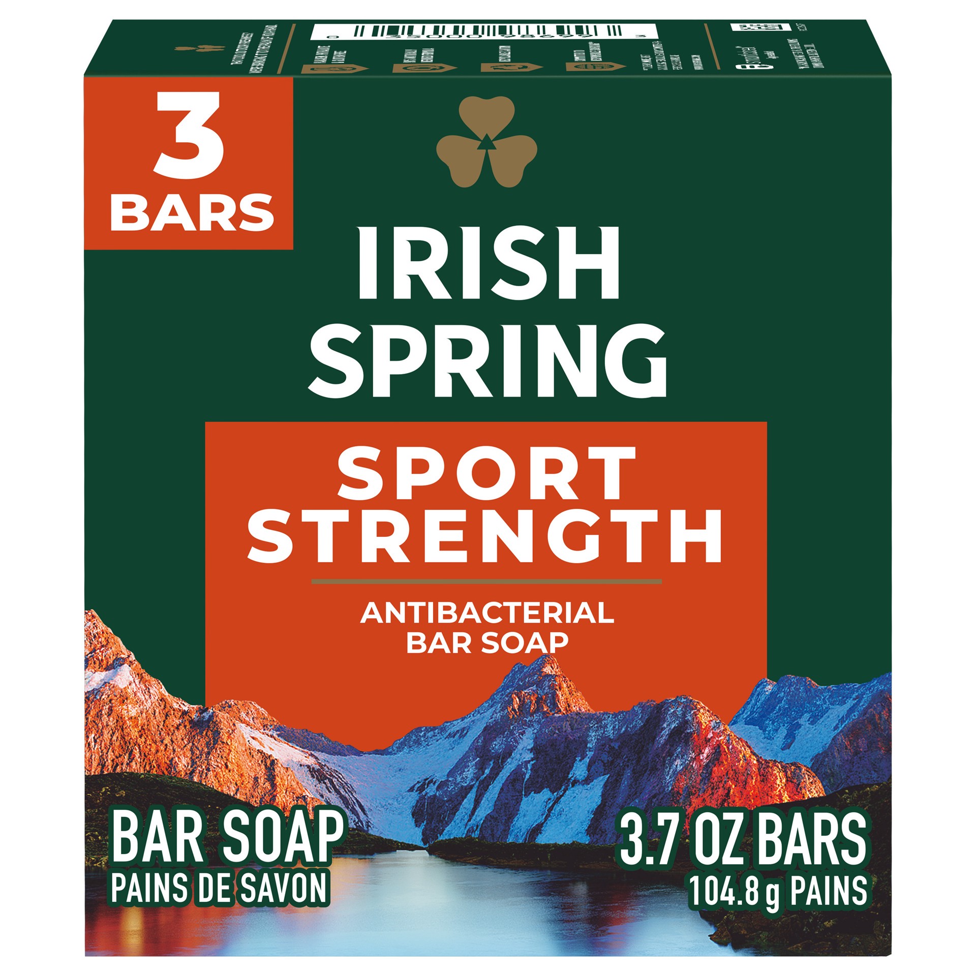 slide 1 of 7, Irish Spring Sport Strength Antibacterial Bar Soap for Men, 3.7 oz, 3 Pack, 3 ct; 3.75 oz