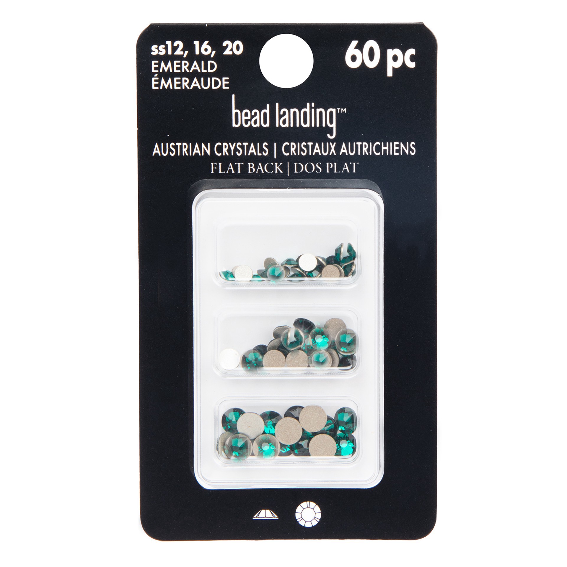 slide 3 of 4, Round Flatback Austrian Crystals Mix By Bead Landing, 60ct., 60 ct