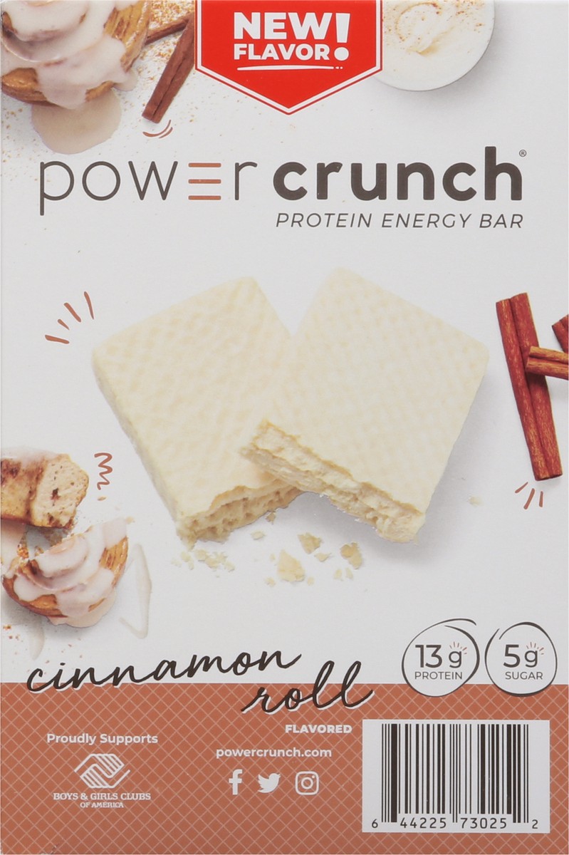 slide 6 of 13, Power Crunch Cinnamon Roll Flavored Protein Energy Bar 5 - 1.4 oz each, 5 ct