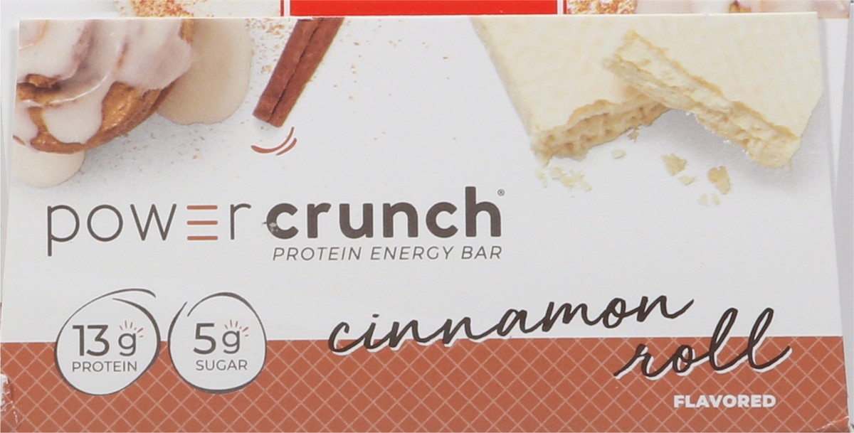 slide 8 of 13, Power Crunch Cinnamon Roll Flavored Protein Energy Bar 5 - 1.4 oz each, 5 ct