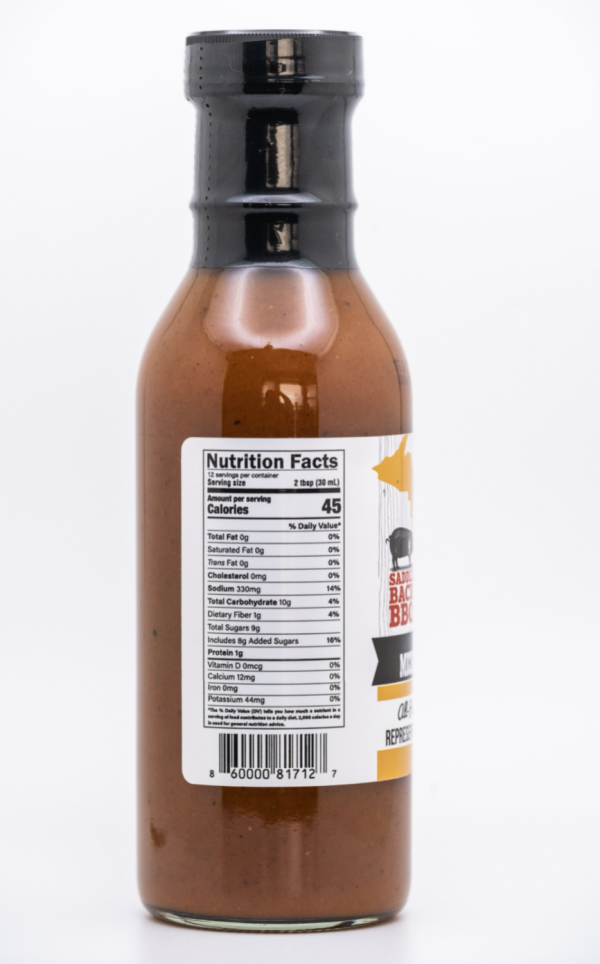 slide 4 of 7, Saddleback BBQ Michigan Mustard Sauce bottle, 12 oz